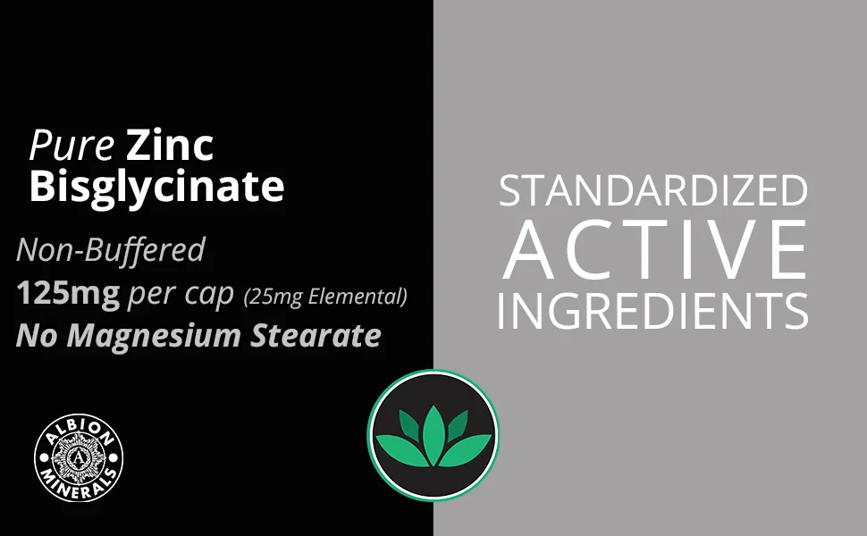Zinc Bisglycinate Highest Absorption Non Buffered Premium Grade - 90 Veg Caps 25 mg (Elemental Zinc) - 88herbs pure zinc bisglycinate
