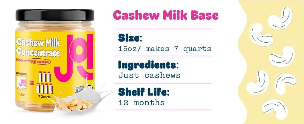 Cashew Milk Unsweetened Plain Milk Base - Saturated Calories Kosher Lactose Organic Omega-3