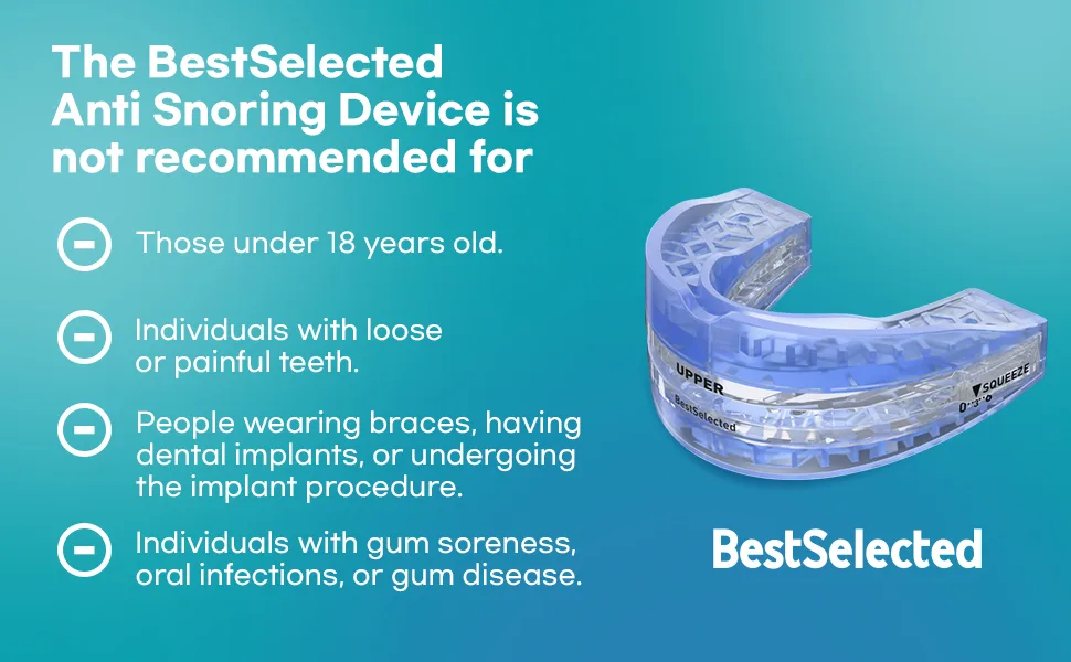 Anti Snoring Mouth Guard Device: Medium Anti Snoring Devices Ronflement Solution - Stop Snore Guard Mouthpiece Sleeping Mouth Stopper - Sleep Apnea Devices (Blue) - anti snoring devices