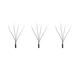 Costory Eyelash Extensions Cluster 4D Volume Lashes Easy Fanning False Lash Black Clover W-shaped Premade Fans Eyelash Extensions Supply 12 Rows (0.07 D Curl 9mm) 4D-007 D 9mm - product information 4