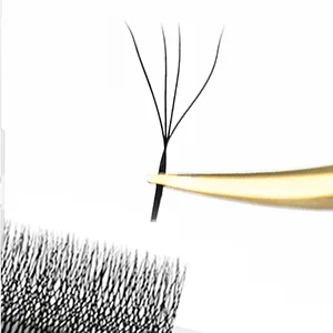 Costory Eyelash Extensions Cluster 4D Volume Lashes Easy Fanning False Lash Black Clover W-shaped Premade Fans Eyelash Extensions Supply 12 Rows (0.07 D Curl 9mm) 4D-007 D 9mm - product information 5