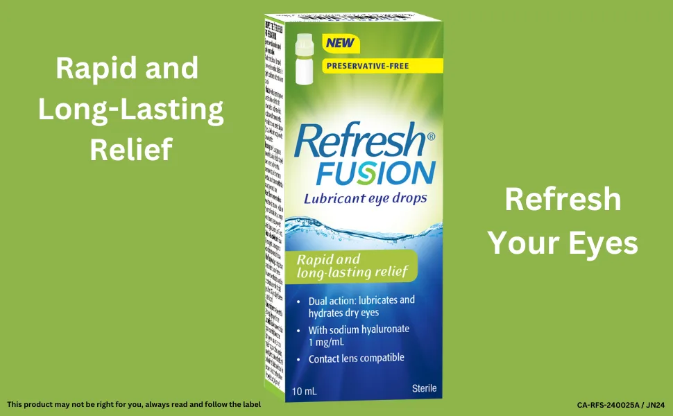 REFRESH FUSION Preservative Free Lubricant Eye Drops Dry Eye Relief 10ml bottle - dry eyes lubricant moisturizer eye drop