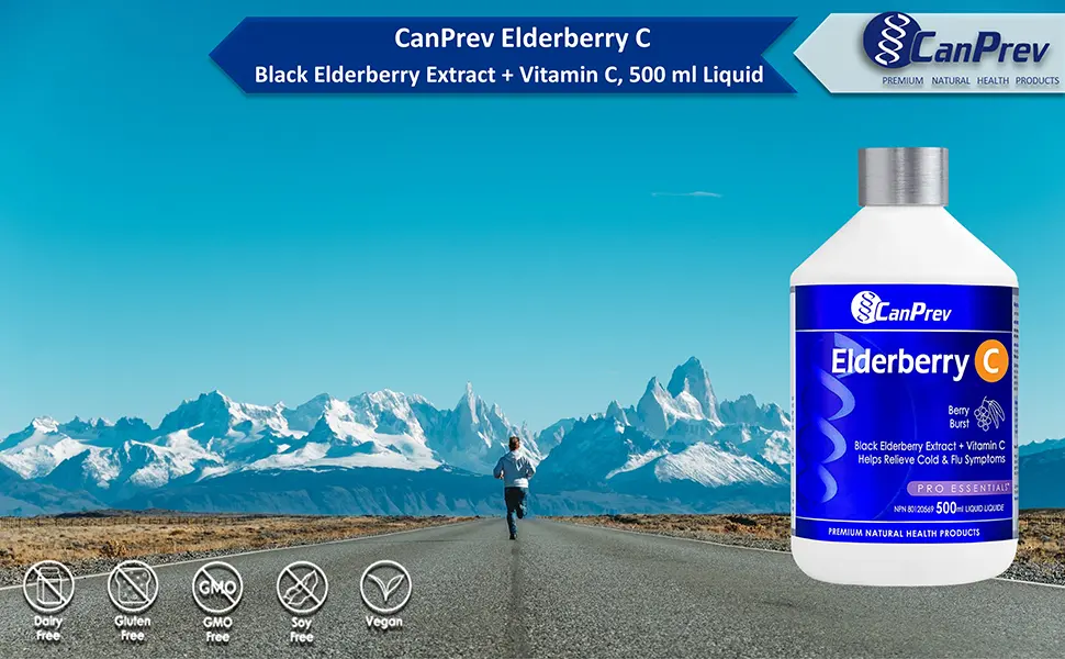 CanPrev Elderberry C | Black Elderberry Extract + Vitamin C | 500 ml Liquid - B0BSJ3F3X9