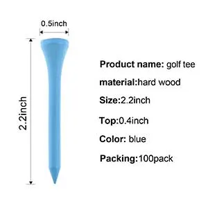 Crestgolf Professional 2 1/8" Deluxe Wood Golf Tees 100pcs mixed color - product information 4