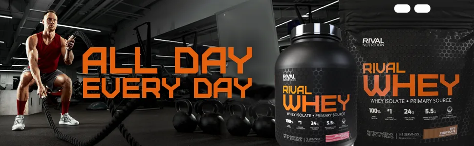 Rivalus Rivalwhey Chocolate Peanut Butter 2lb - 100% Whey Protein Whey Protein Isolate Primary Source Clean Nutritional Profile BCAAs No Banned Substances - rival whey