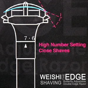 WEISHI Safety Razor Matte Black Butterfly Open Double Edge Adjustable Razor Matte Black - weishi