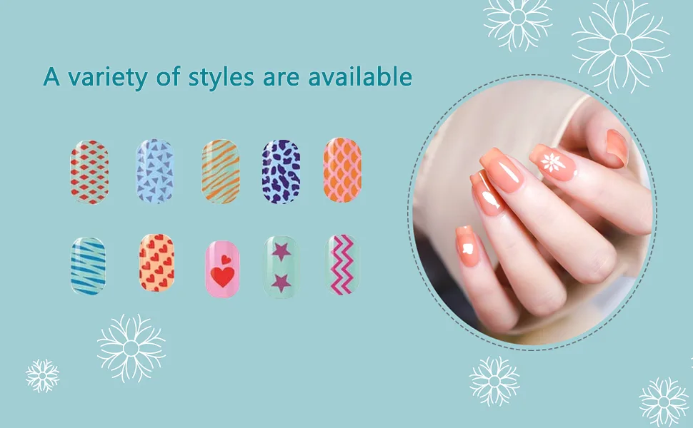 Xmasir 24 Sheets(Small 144 Pieces) Nail Vinyls Nail Stencil Sticker Set for Nail Art Stickers Tips Decals Nail Transfer Guide Template 36 Designs - product information 3