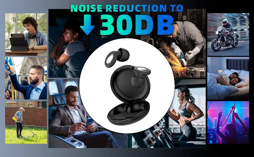 Ear Plugs for Sleeping Noise Cancelling Perfect -30dB Reusable Silicone Earplugs for Noise Reduction Hearing Protection Ear Plugs for Focus Study Work Sleep 4 Size Eartips in XS/S/M/L-Black Medium - Ear Plugs for Sleeping Noise Cancelling, Perfect -30dB Reusable Hearing Protection EarPlugs