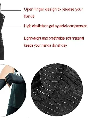 Chargenyang Anti-Slip Compression Arthritis Gloves Fingerless Copper Infused Gloves Pain Relief and Healing Medium - product information 8