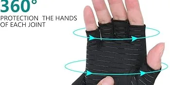 Chargenyang Anti-Slip Compression Arthritis Gloves Fingerless Copper Infused Gloves Pain Relief and Healing Medium - product information 9