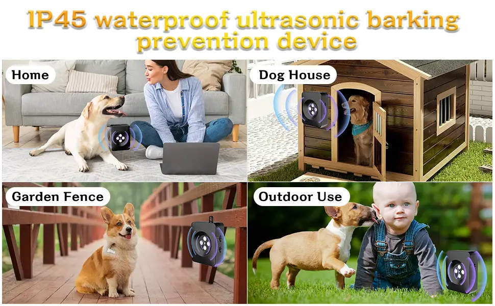 Dog Barking Control Device 3 Mode Automatic Anti Barking Device for Dogs 33Ft Reachageable Anti Barking Device for Stop Large Small Dogs Barking Device Indoor Outdoor - B0CRVKC584