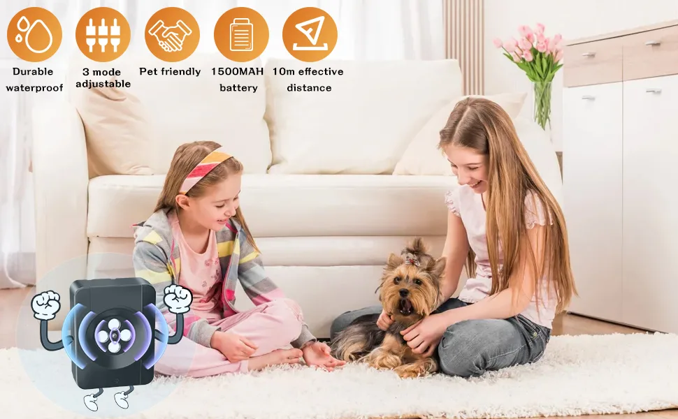 Dog Barking Control Device 3 Mode Automatic Anti Barking Device for Dogs 33Ft Reachageable Anti Barking Device for Stop Large Small Dogs Barking Device Indoor Outdoor - Dog Barking Control Device