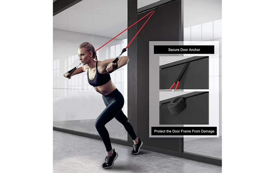 Exercise and Resistance Bands Set for Indoor and Outdoor Sports Fitness - secure door anchor