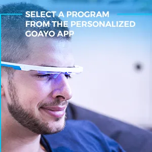 AYO: Sleep Better Beat Jet lag and Boost Your Energy! Premium Light Therapy Glasses Completely Controlled by The goAYO App. - Select a program