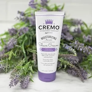 Cremo French Lavender Moisturizing Shave Cream, Astonishingly Superior Ultra-Slick Shaving Cream for Women Fights Nicks, Cuts and Razor Burn, 6 Fl Oz Lavender Bliss - shave cream