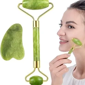 Jade Roller and Gua Sha Face Roller Facial Beauty Roller Skin Care Tools Jade Roller for Face Facial Roller - product information 7
