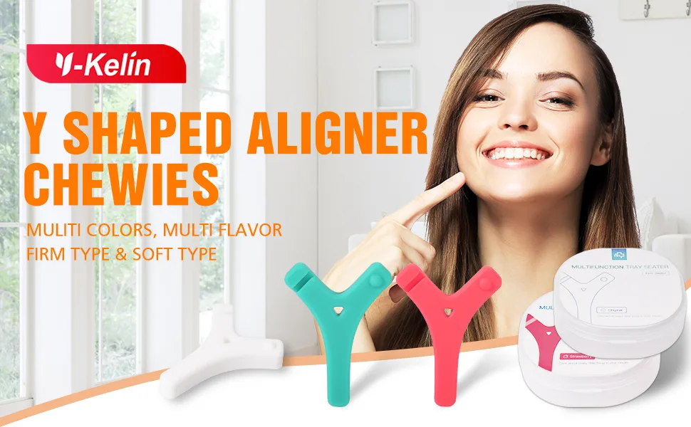 Y-Kelin Y-Shaped Aligner Chewies for Invisalign Trays Aligner Trays Seater- Teeth Chewies for Orthodontic (Green+White soft) - chewies