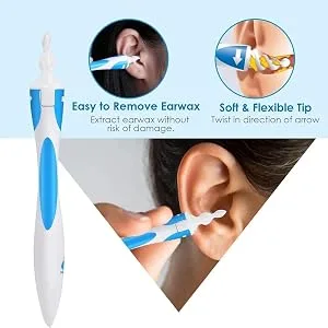 Ear Wax Removal Kit with 16 Replacement Soft Heads Q Grip Soft Washable Heads for Adults and Kids - Ear Wax Removal Kit with 16 Replacement Soft Heads, Q Grip, Soft Washable Heads for Adults and Kids