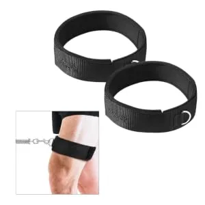 VORCOOL Thigh Strap Padded Neoprene Fitness Cuff Adjustable Strength Training Bands Speed Exercise Accessories (Black) - product information 4