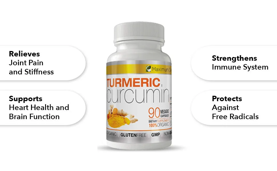 Turmeric Curcumin with Piperine 1500mg. Highest Potency Available. Premium Pain Relief & Joint Support with 95% Curcuminoids. Non-GMO Gluten Free 90 ct - turmeric curcumin