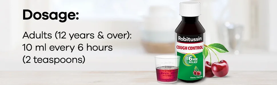 Robitussin Extra Strength Mucus & Phlegm Syrup Alcohol Free Cherry Flavour 100 mL Extra Strength - Dosage for Robitussin
