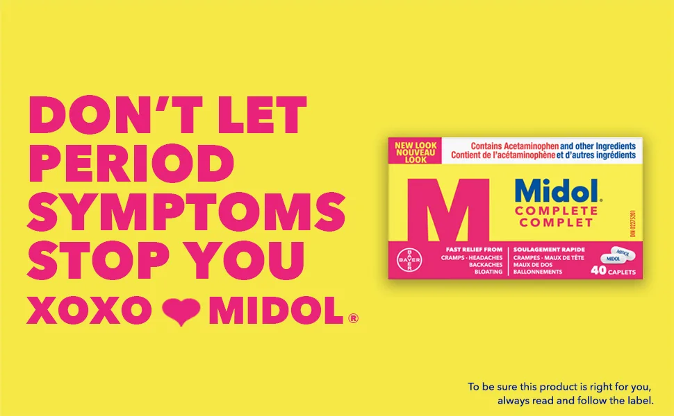 Midol Complete Pain Reliever Fast Multi-Symptom Period pain relief from Cramps Headache Backaches and Bloating (40 Caplets) - Don't let period symptoms stop you
