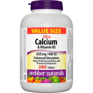 Webber Naturals Calcium Citrate 120 Tablets High Absorption Helps Support Bones and Teeth Vegan - webber naturals ultra calcium