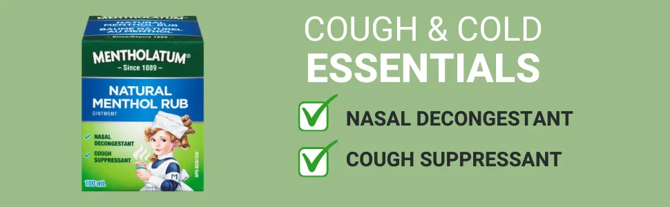 Mentholatum Natural Menthol Rub Ointment Vapourizing Rub Cough Suppressant & Nasal Decongestant 100ml - menthol vaporub