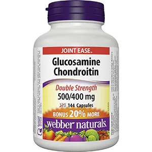 Webber Naturals Glucosamine Chondroitin Double Strength 144 Capsules Helps Relieve Joint Pain Associated with Osteoarthritis NUTRITIONAL_SUPPLEMENT - Glucosamine Chrondroitin