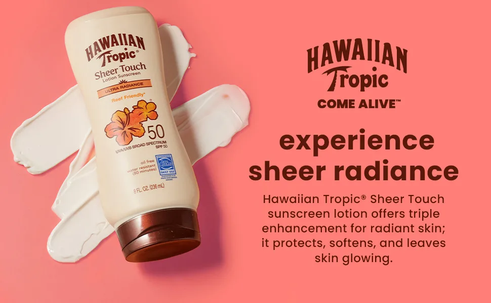 Hawaiian Tropic Sheer Touch Sunscreen Lotion SPF 15 240ml - sunscreen minerals tanning