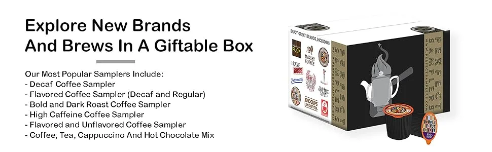 Crazy Cups Perfect Samplers Premium Coffee, Variety Pack, 50 Count Premium Coffee Variety Pack 50 Count (Pack of 1) - dark roast coffee, decaf coffee pods