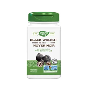 Nature's Way Black Walnut Hulls Health Supplement 100 Vegetarian Capsules - black walnut