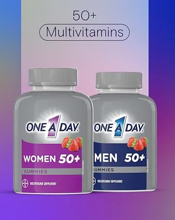 One A Day Men 50 Plus Multivitamin Gummies- Advanced Multivitamin Gummy with Brain Function & Immunity Support Formulated with Vitamins & Minerals for Men 50+ 130 Gummies - 50+ Multivitamins