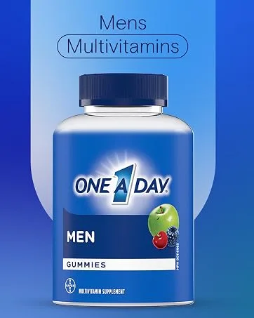 One A Day Men 50 Plus Multivitamin Gummies- Advanced Multivitamin Gummy with Brain Function & Immunity Support Formulated with Vitamins & Minerals for Men 50+ 130 Gummies - Mens Multivitamins