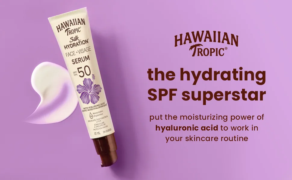 Hawaiian Tropic Silk Hydration Face Serum SPF 50 with Hyaluronic Acid - the hydrating SPF