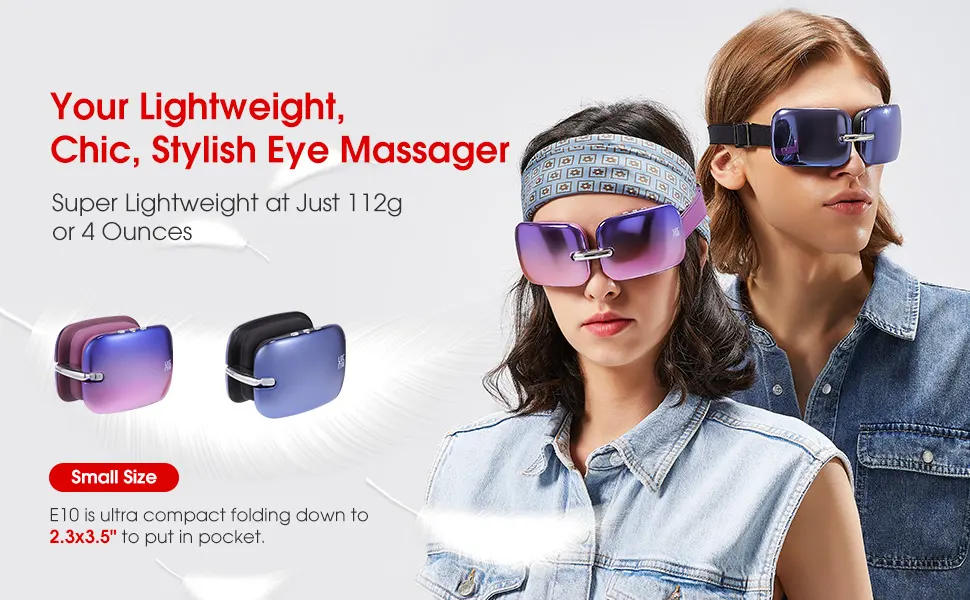 Hi5 E10 Eye Massager with Heat Eye Strain Relief Improves Eye Circulation Relaxation Compact & Lightweight Stylish Design (Gradient Purple) - product information 21