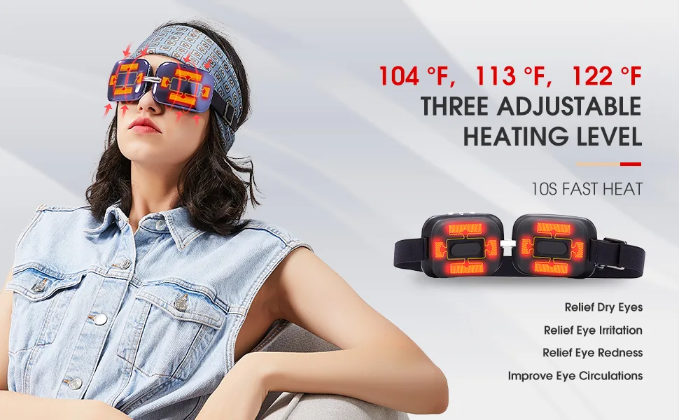 Hi5 E10 Eye Massager with Heat Eye Strain Relief Improves Eye Circulation Relaxation Compact & Lightweight Stylish Design (Gradient Purple) - product information 22