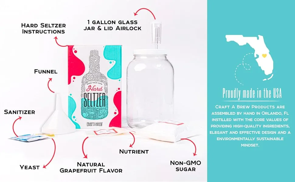 Craft A Brew Homemade Hard Seltzer Brew, 1 Gallon, Starter Kit - product information 5
