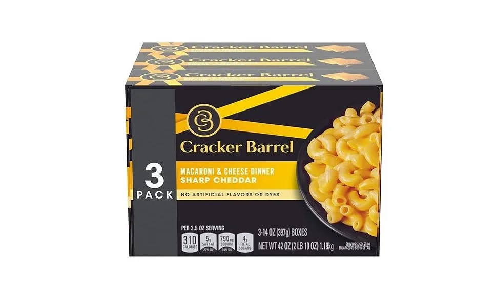 Cracker Barrel Sharp Cheddar Macaroni & Cheese Dinner (3 ct Pack, 14 oz Boxes) - product information 2