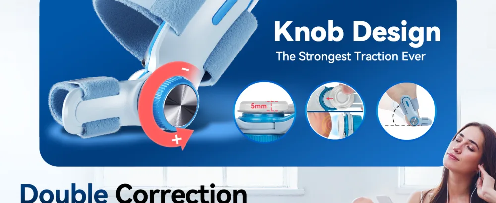Tech Love Bunion Correctors for Women & Men Adjustable Knob Double Correction Toe Separator for Big Toe Relief Bunion Splints Hammer Toe Straightener with Silicone Pad Comfortable Effective (1PC) Blue - product information 12