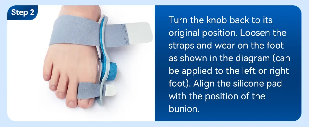 Tech Love Bunion Correctors for Women & Men Adjustable Knob Double Correction Toe Separator for Big Toe Relief Bunion Splints Hammer Toe Straightener with Silicone Pad Comfortable Effective (1PC) Blue - product information 18