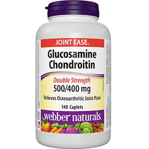 Webber Naturals Glucosamine Chondroitin Double Strength 140 Caplets Helps Relieve Joint Pain Associated with Osteoarthritis - Glucosamine Chondroitin Complex