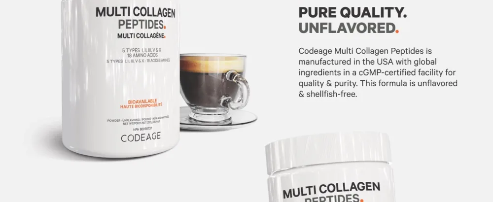Codeage Multi Collagen Protein Powder Hydrolyzed Type I II III V X Grass Fed All in One Super Bone Broth and Collagen 8.9 Ounces - Collagen vitamin C, collagen powder, beef collagen protein supplement, collagen protein powder