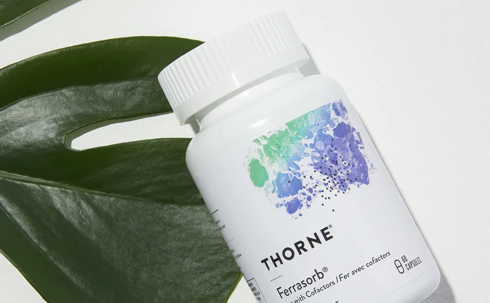 Thorne Ferrasorb - Complete Blood Support Formula with Iron Folate and B vitamins - 60 Capsules - 60 Servings - ZF750-BTF-2