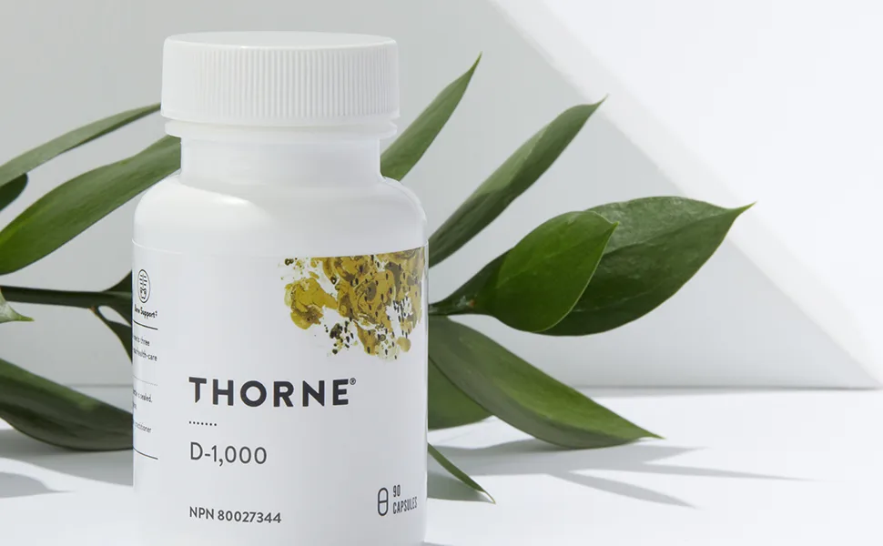 Thorne Vitamin D-1000 - Vitamin D3 Supplement (1 000 IU) for Healthy Bones and Muscles - 90 Capsules - ZD128-BTF-2