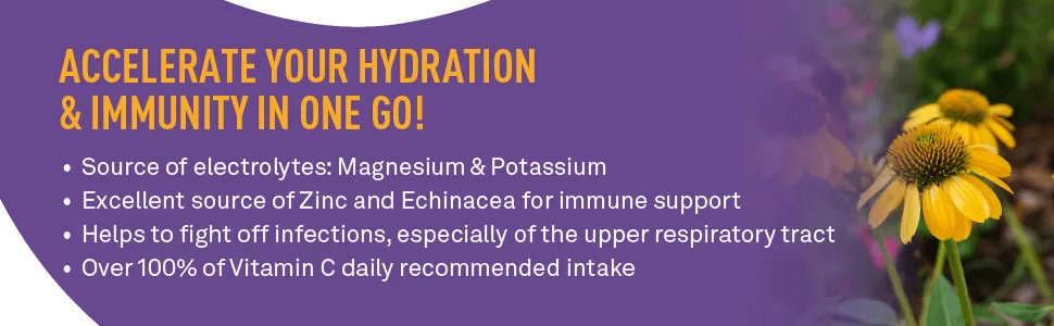 Organika Electrolytes Defence with Elderberry and Echinacea- Citrus Berry - Immune System Support Sugar Free Hydration and Electrolyte Replenishment- 180g - product information 2