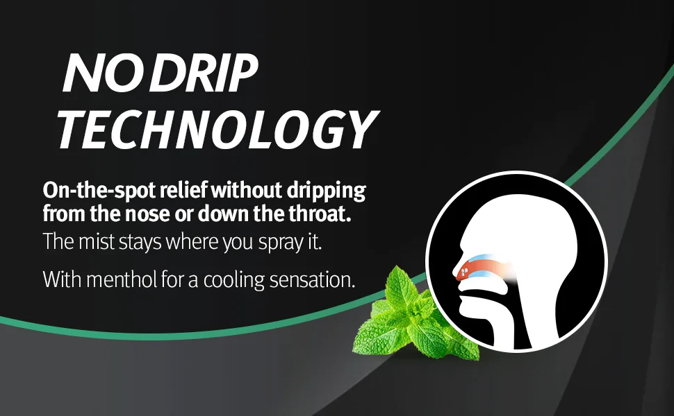 Drixoral No Drip Cool Menthol Spray Cooling Sensation with 12 Hour Relief 15ml - NO DRIP TECHNOLOGY