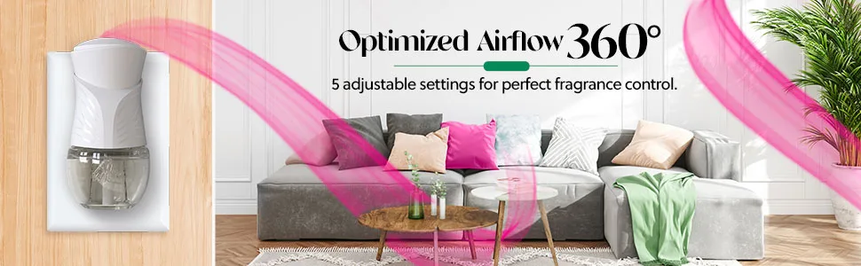 Airwick Essential Mist Fragrance Oil Diffuser Refill Vanilla & Pink Papaya Infused With Real Essential Oils (1x20 mL) - Optimized Airflow for 360* Fragrance Diffusion 5 adjustable settings for perfect fragrance control