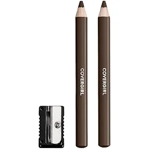 COVERGIRL Easy Breezy Brow Fill + Define Pencils, 2-count, Rich Brown Eye Pencil, Brown Eyebrow Pencil, Blendable Pencil Fill and Defined Brows, Sharpener Included - product information 1