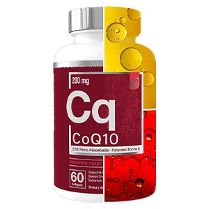 CoQ10 Heart, Brain, and Vascular Support | 200 mg Comprehensive, Patented Formula - Essential Elements | 2.6 Times Higher Absorption - 60 Softgels, 2 Month Supply 60 Count (Pack of 1) - CoQ10